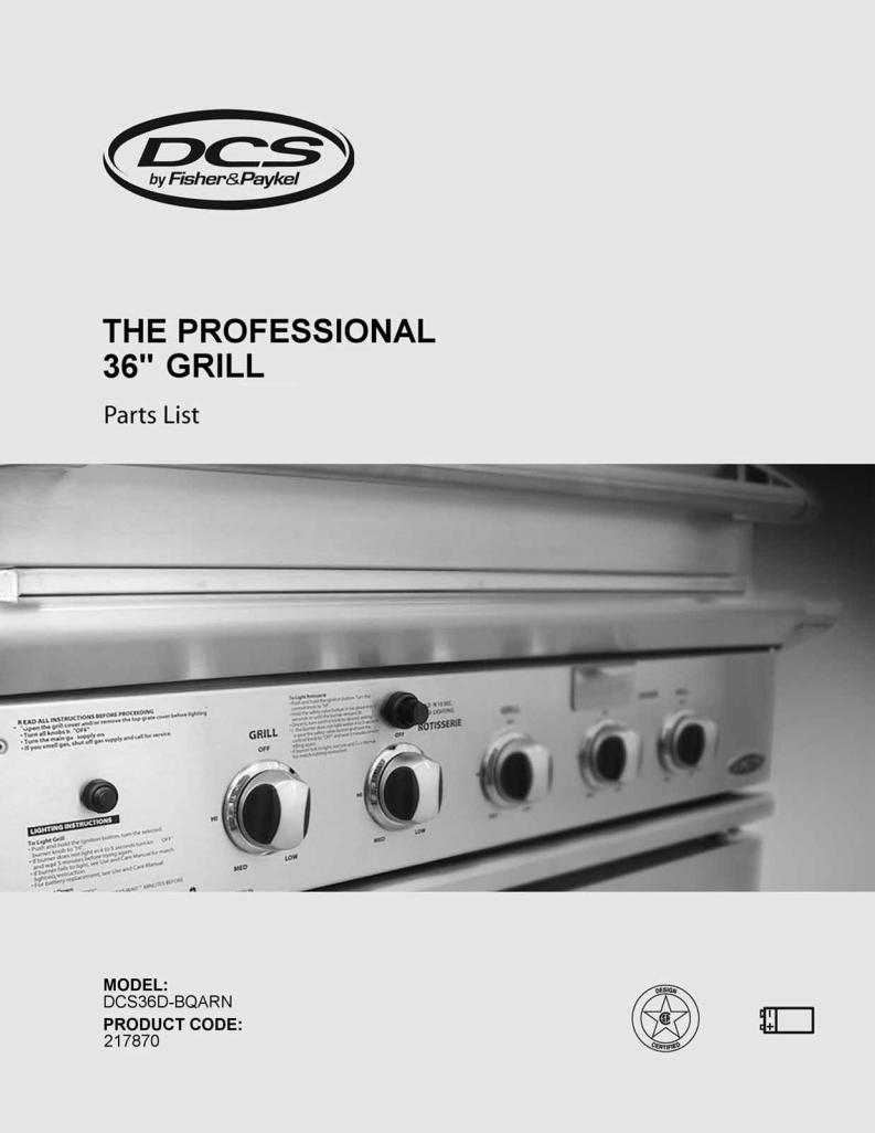 Dcs Dcs36d-bqarn Owner's Manual