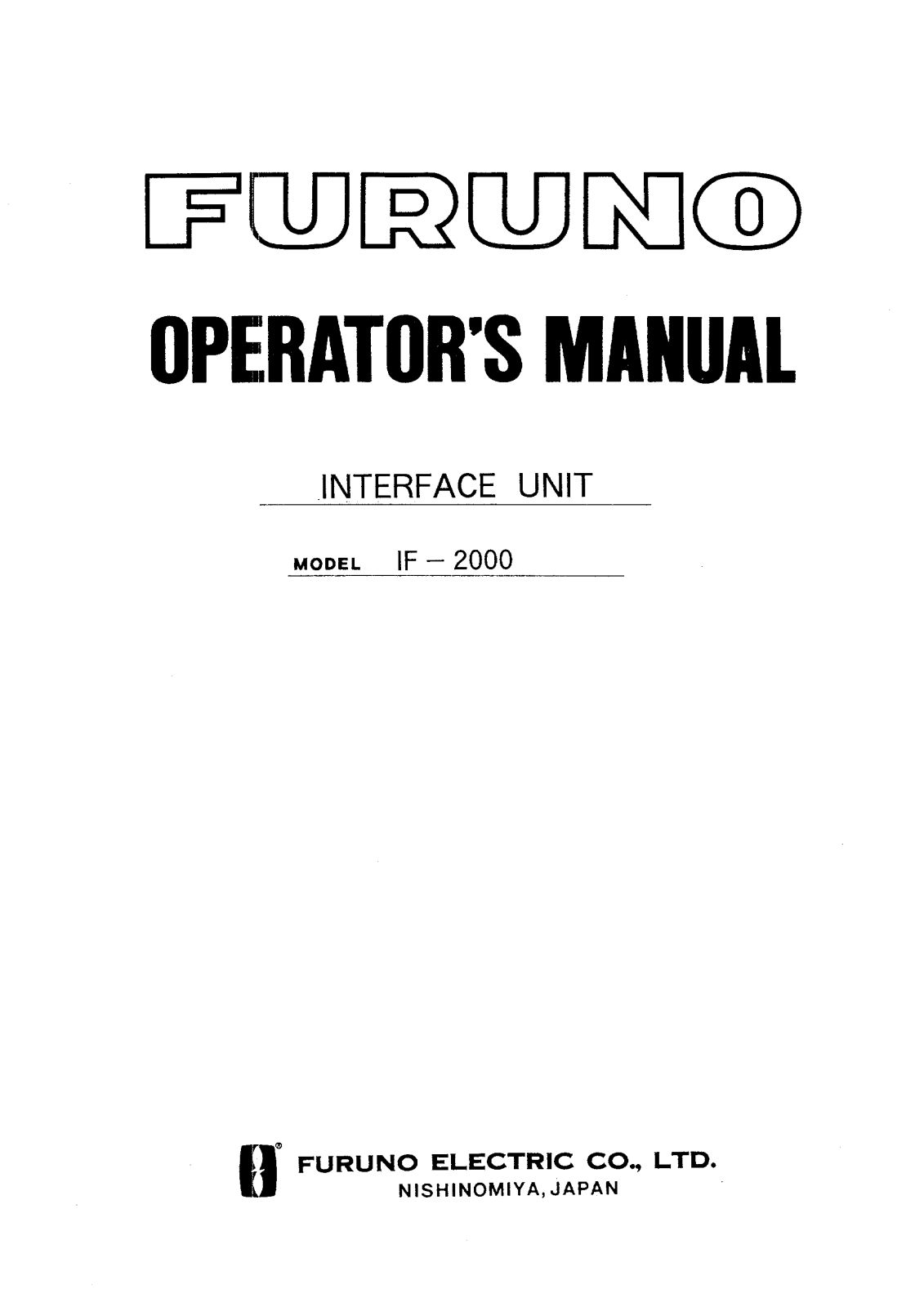 Furuno IF-2000 User Manual