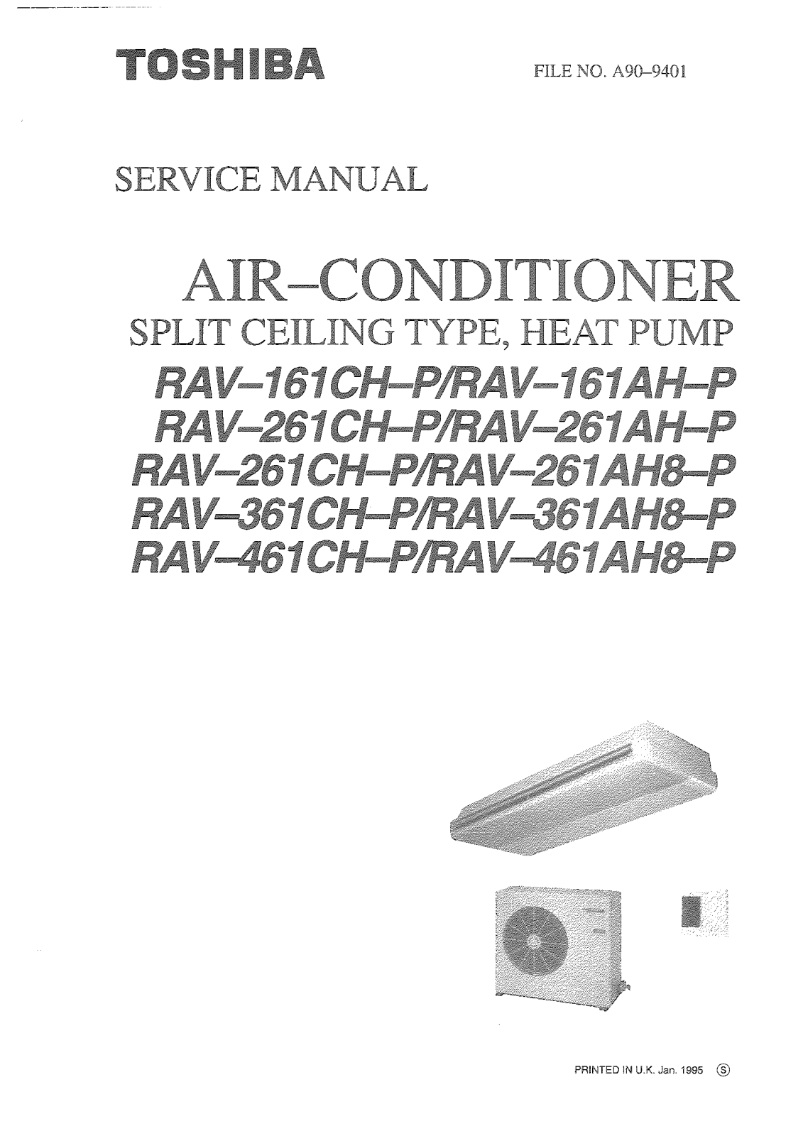 Toshiba RAV-361-AHP, RAV-161-AHP, RAV-261-CHP, RAV-161-CHP, RAV-261AH-P SERVICE MANUAL