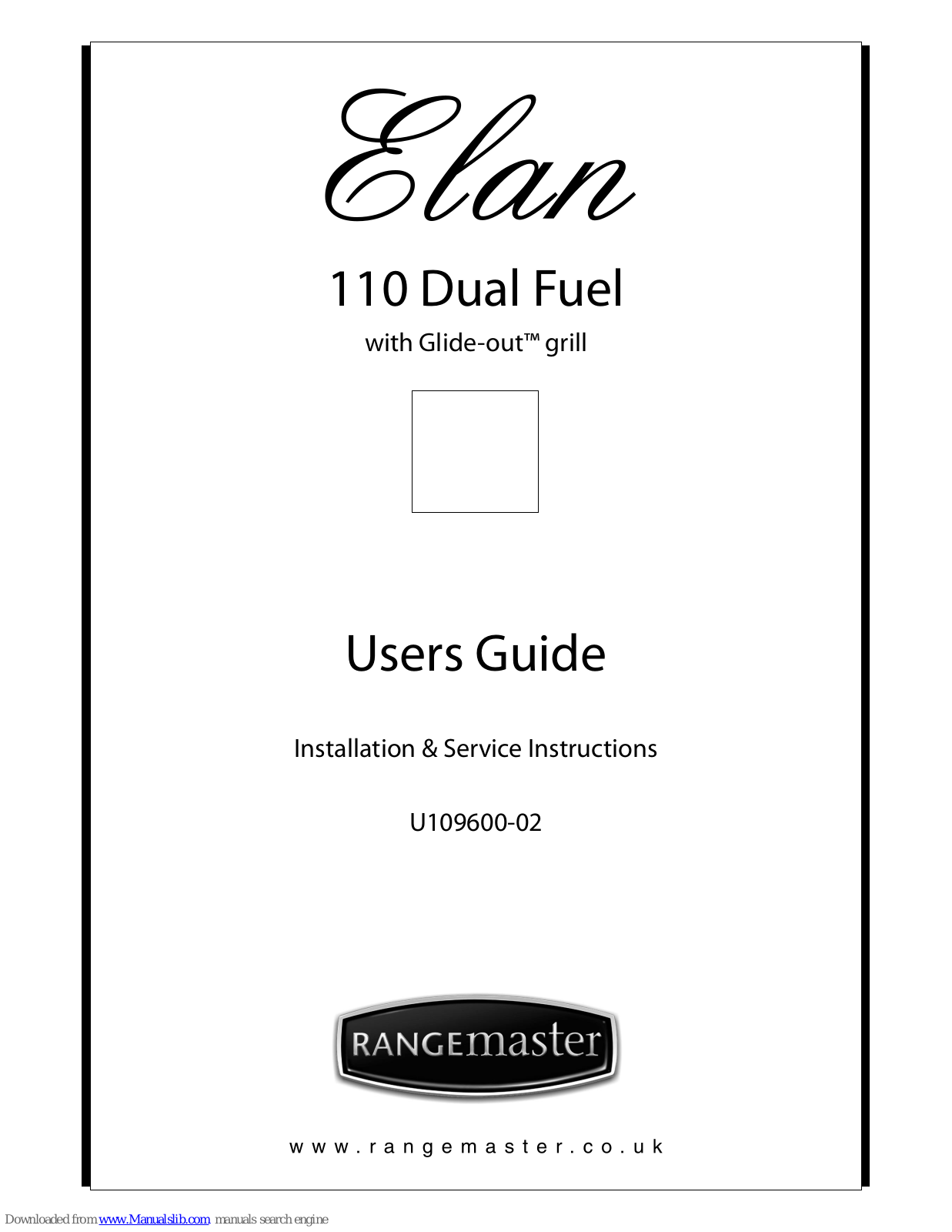 Rangemaster 110 DUAL FUEL U109600-02, Elan 110 Dual Fuel User Manual