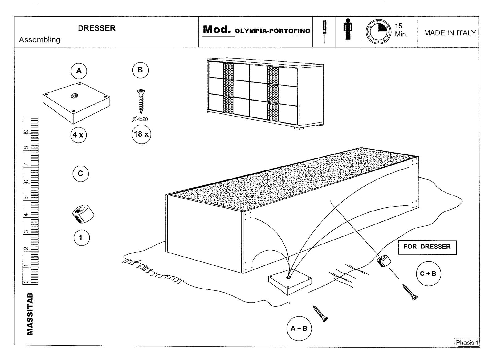 Milo Italia PORTOFDRSAMGR42, OLYMPDRSWH21 Assembly Guide - ManualMachine.com