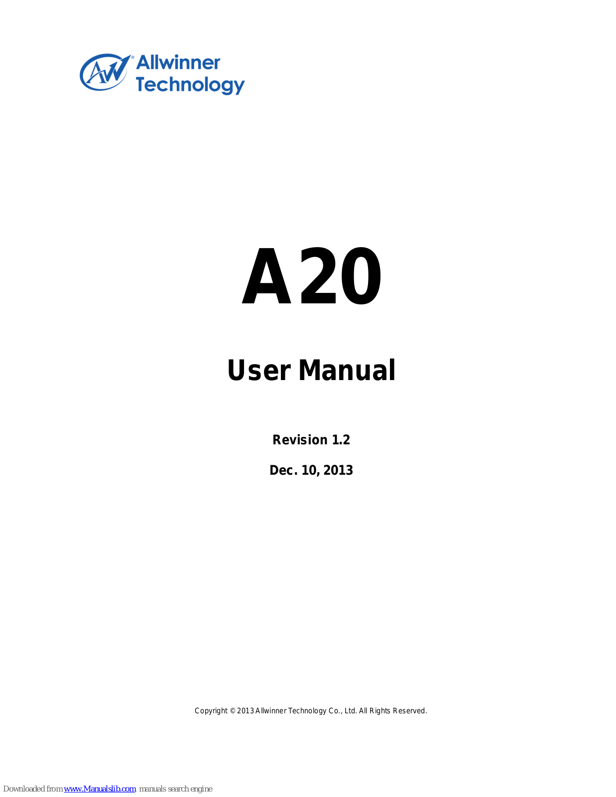 Allwinner A20 User Manual - ManualMachine.com