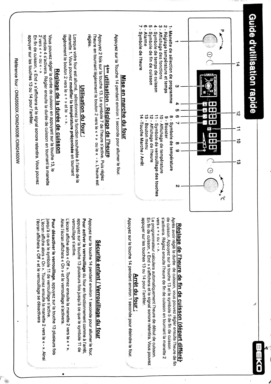 BEKO OIM26500 User Manual