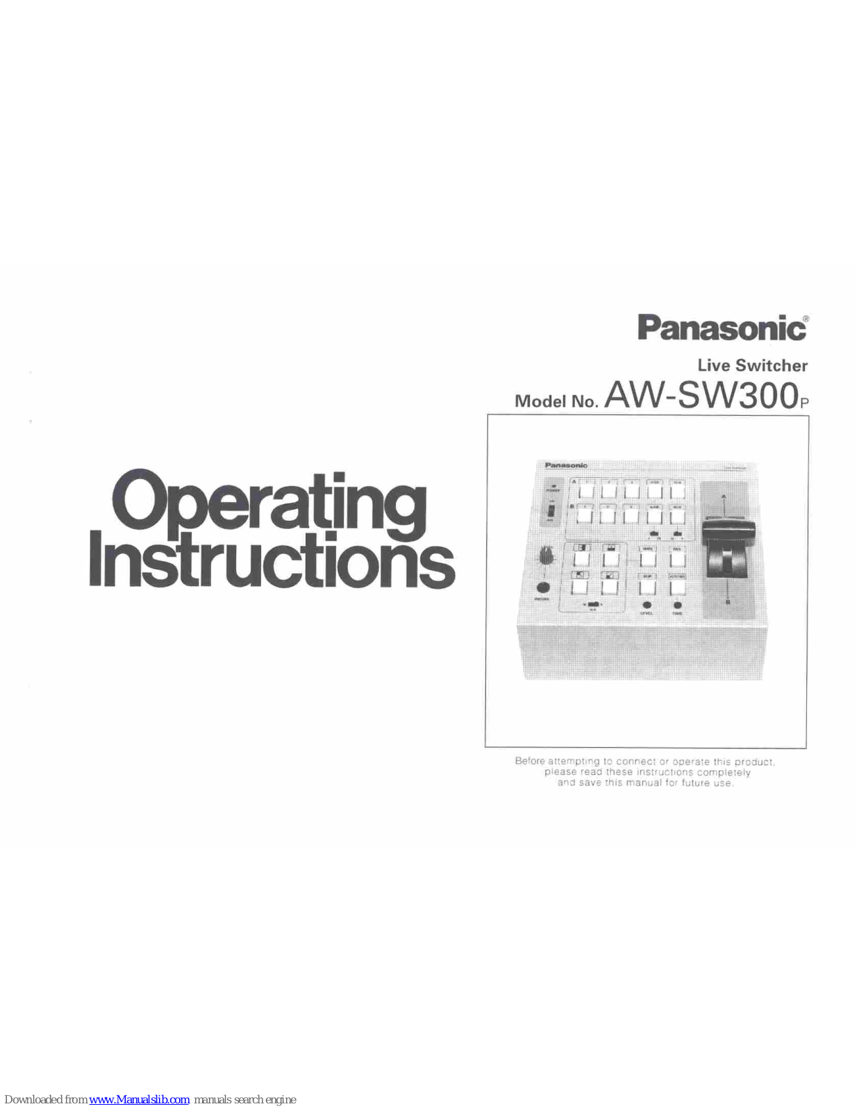 Panasonic AW-SW300p Operating Instructions Manual