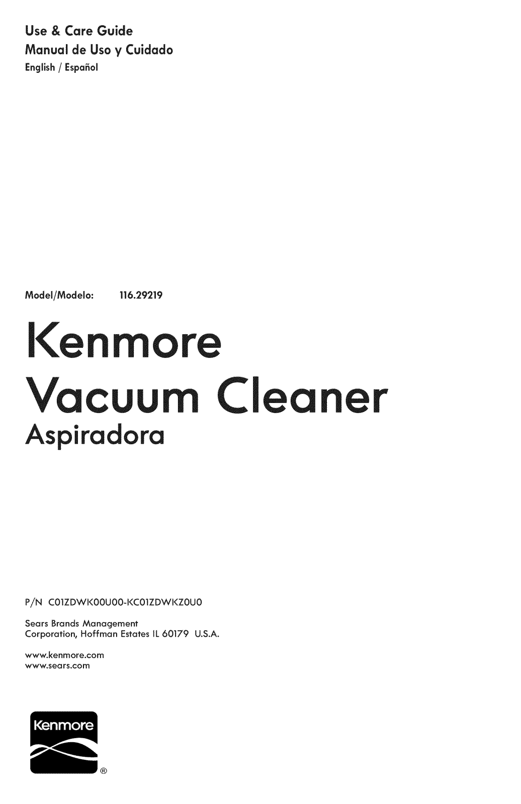 Kenmore 11659219210, 11629219210 Owner’s Manual