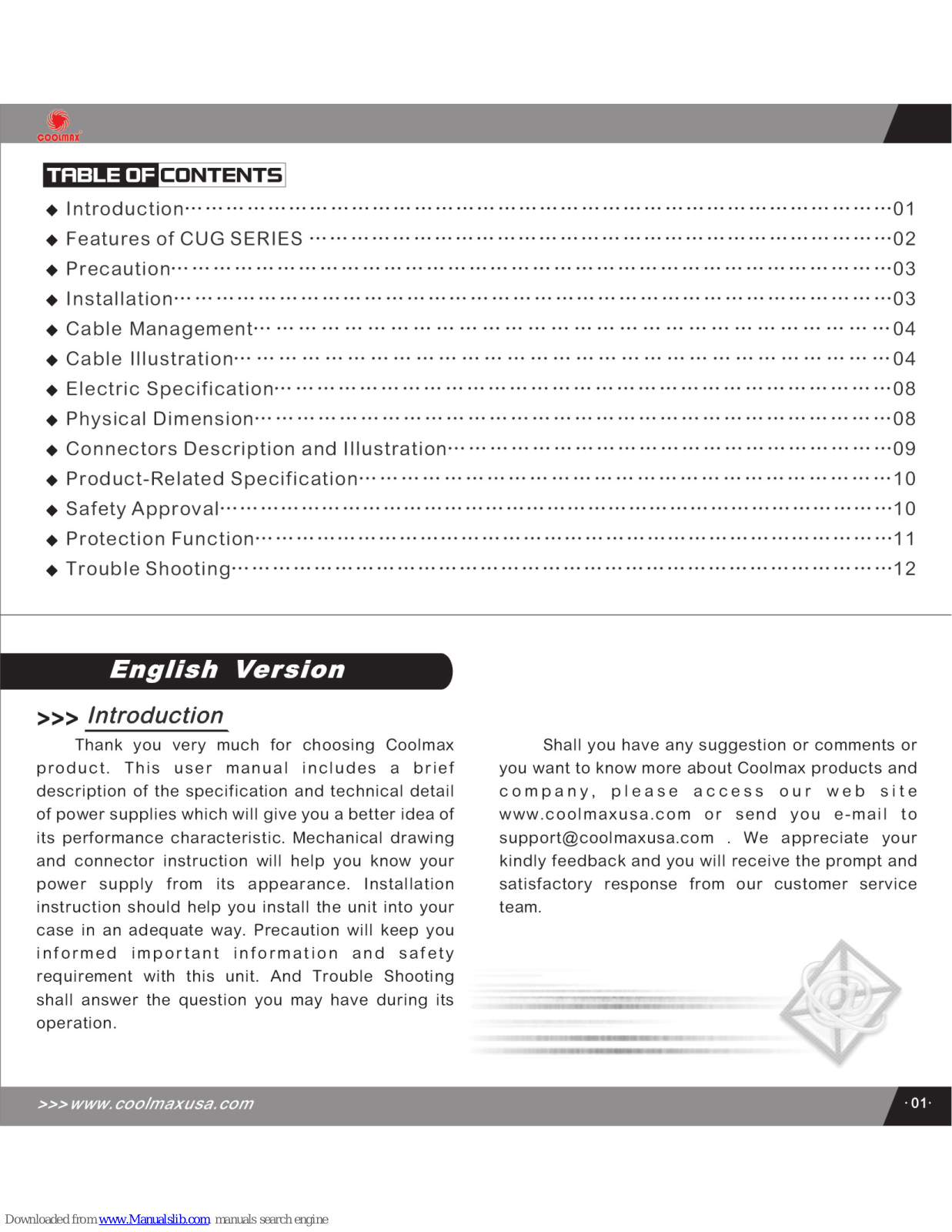 Coolmax CUG-700B, CUG-600B User Manual - ManualMachine.com
