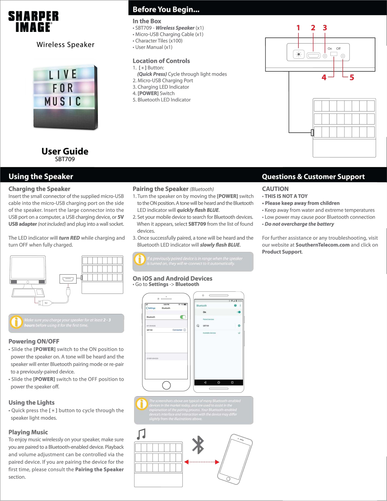 Sharper image SBT709 User Manual