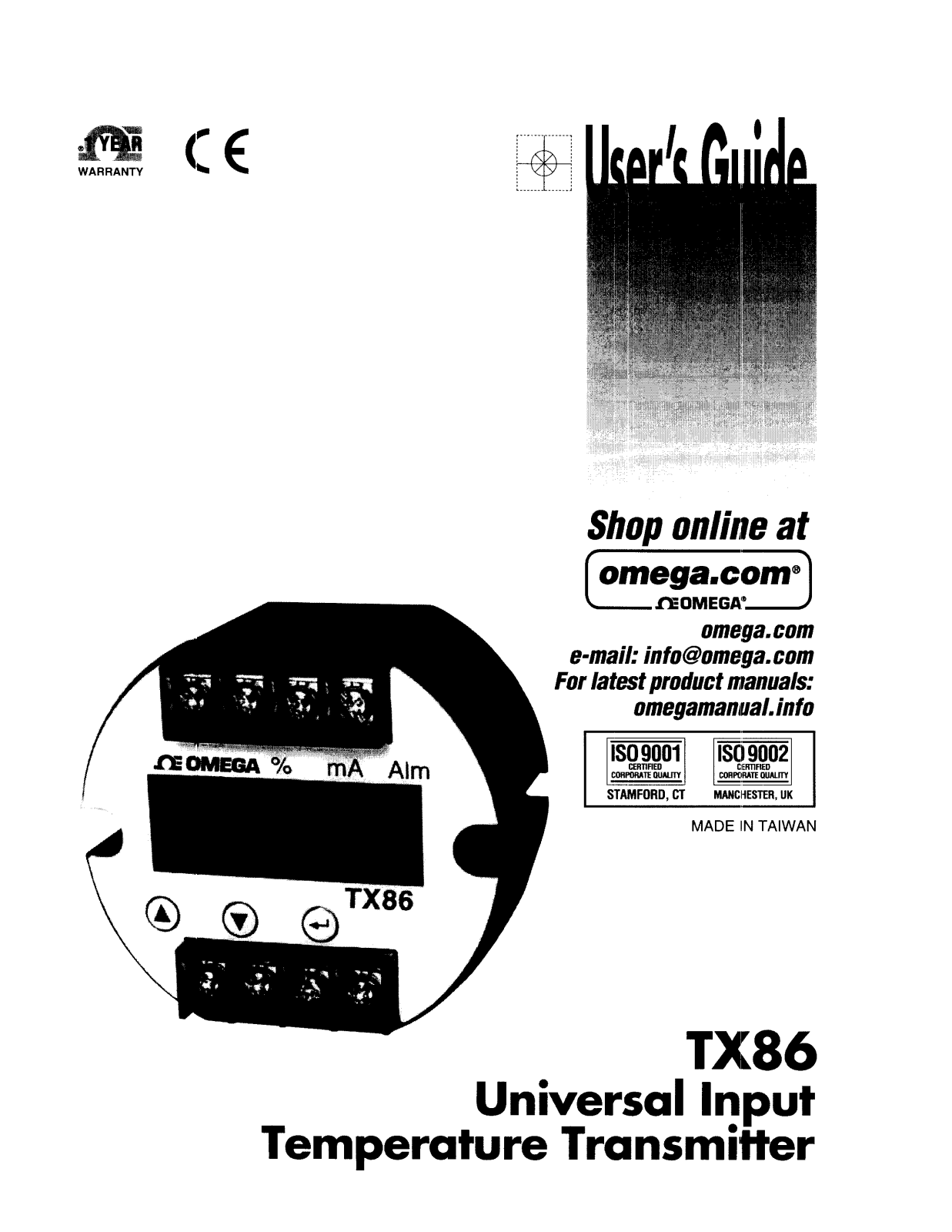 Omega TX86 User guide - ManualMachine.com