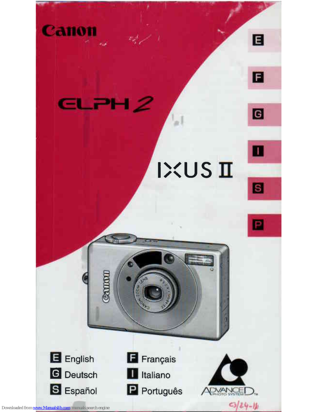 Canon ELPH 2 IXUS II, ELPH 2, IXUS II Instructions Manual