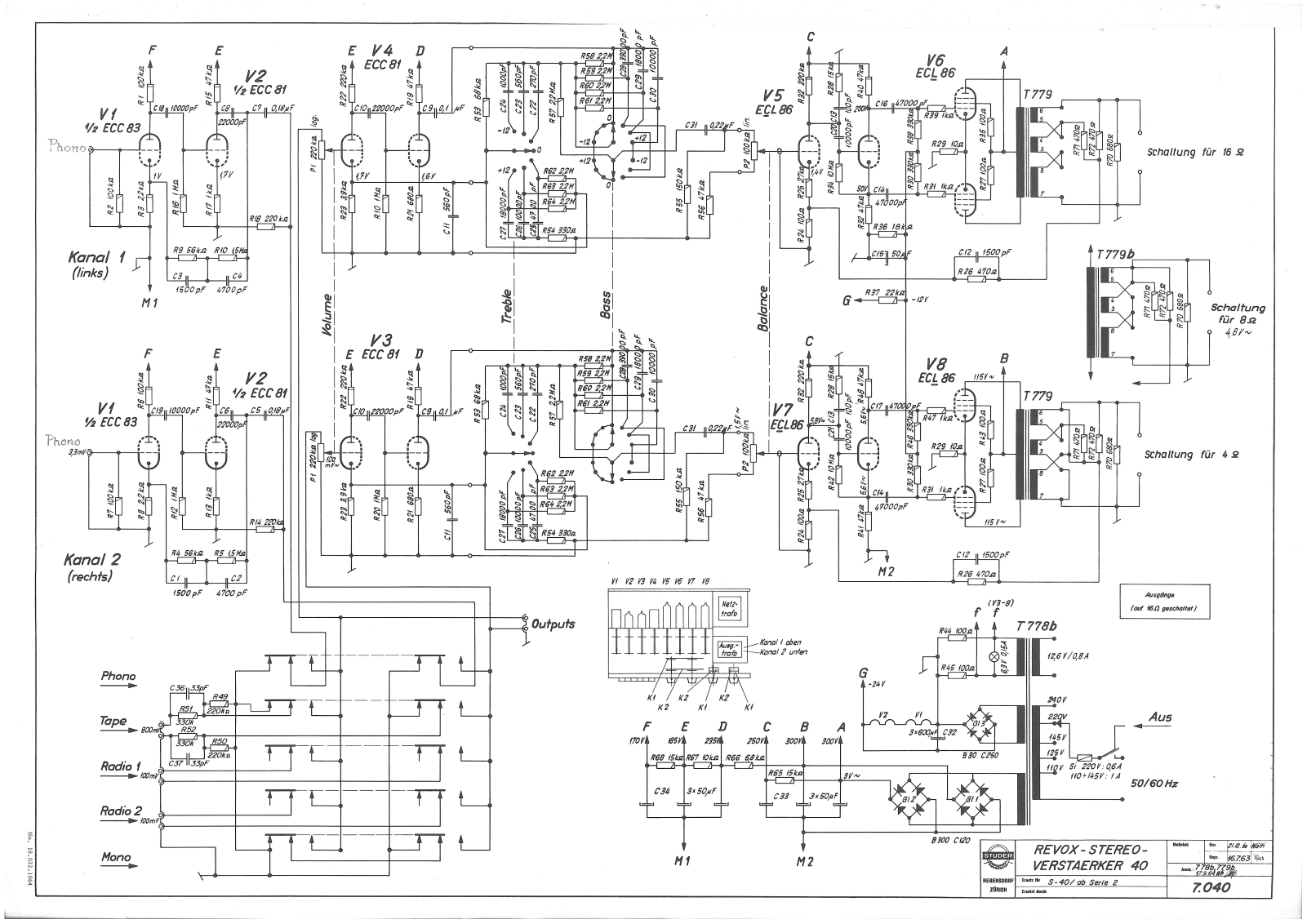 Revox 40-1964 Schematic