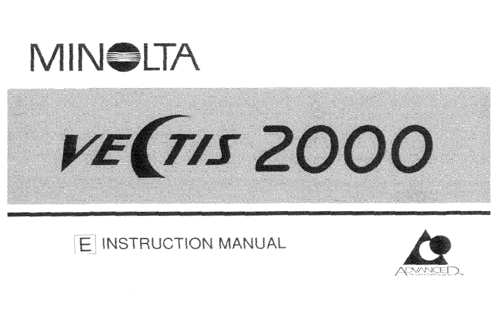 MINOLTA Vectis 2000 Instruction Manual