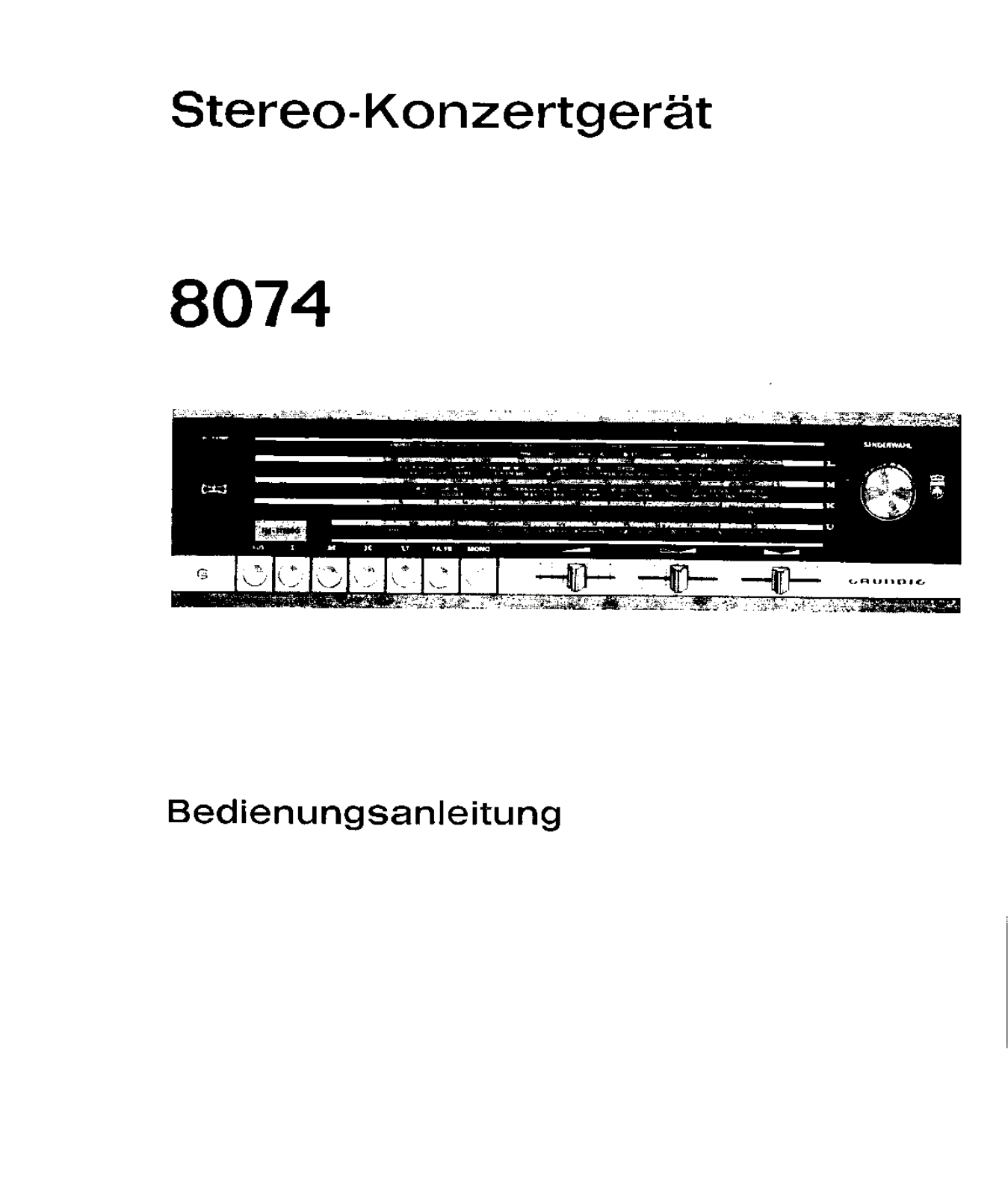 Grundig 8074 Owners Manual