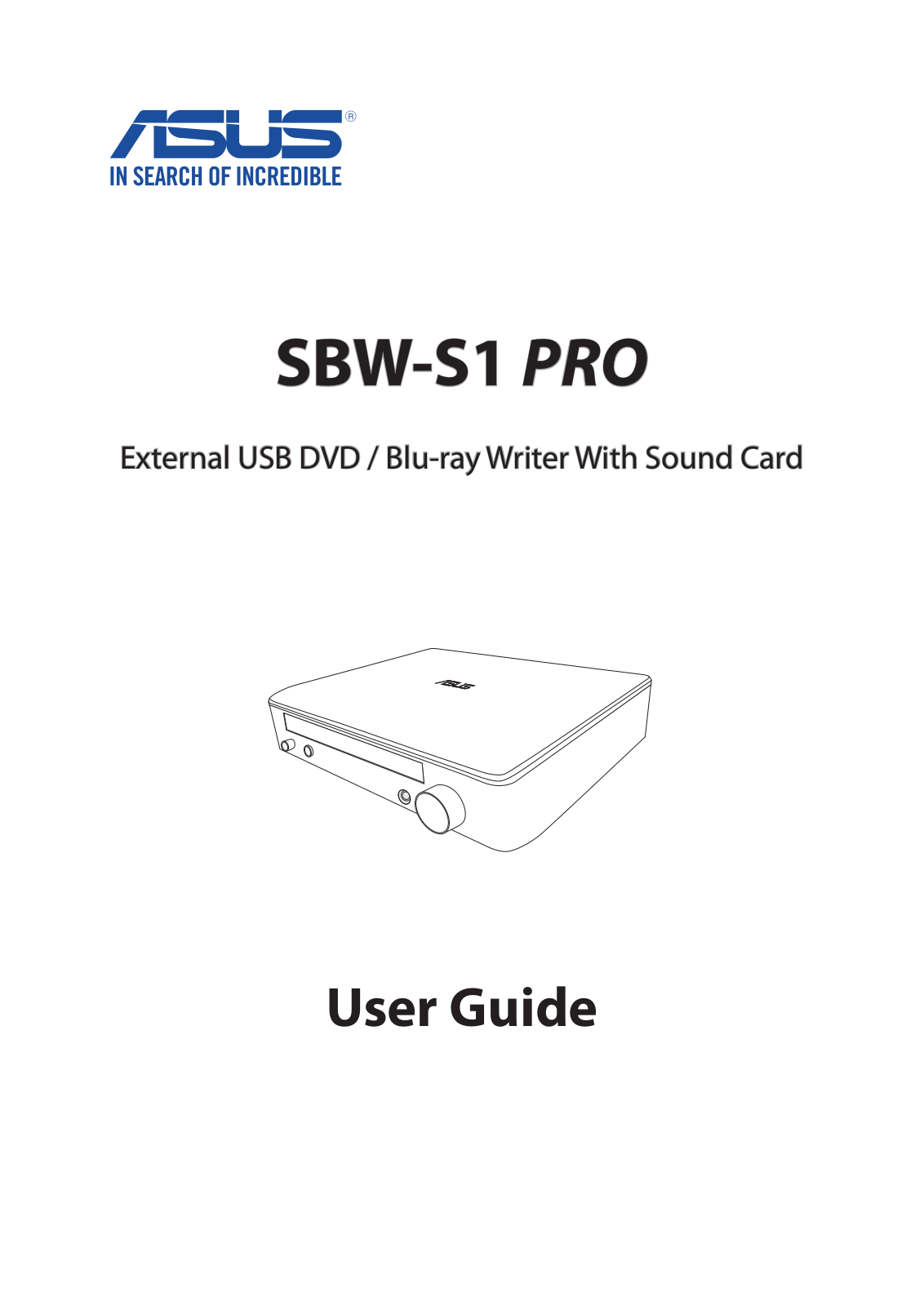 Asus SBW-S1 PRO User’s Manual