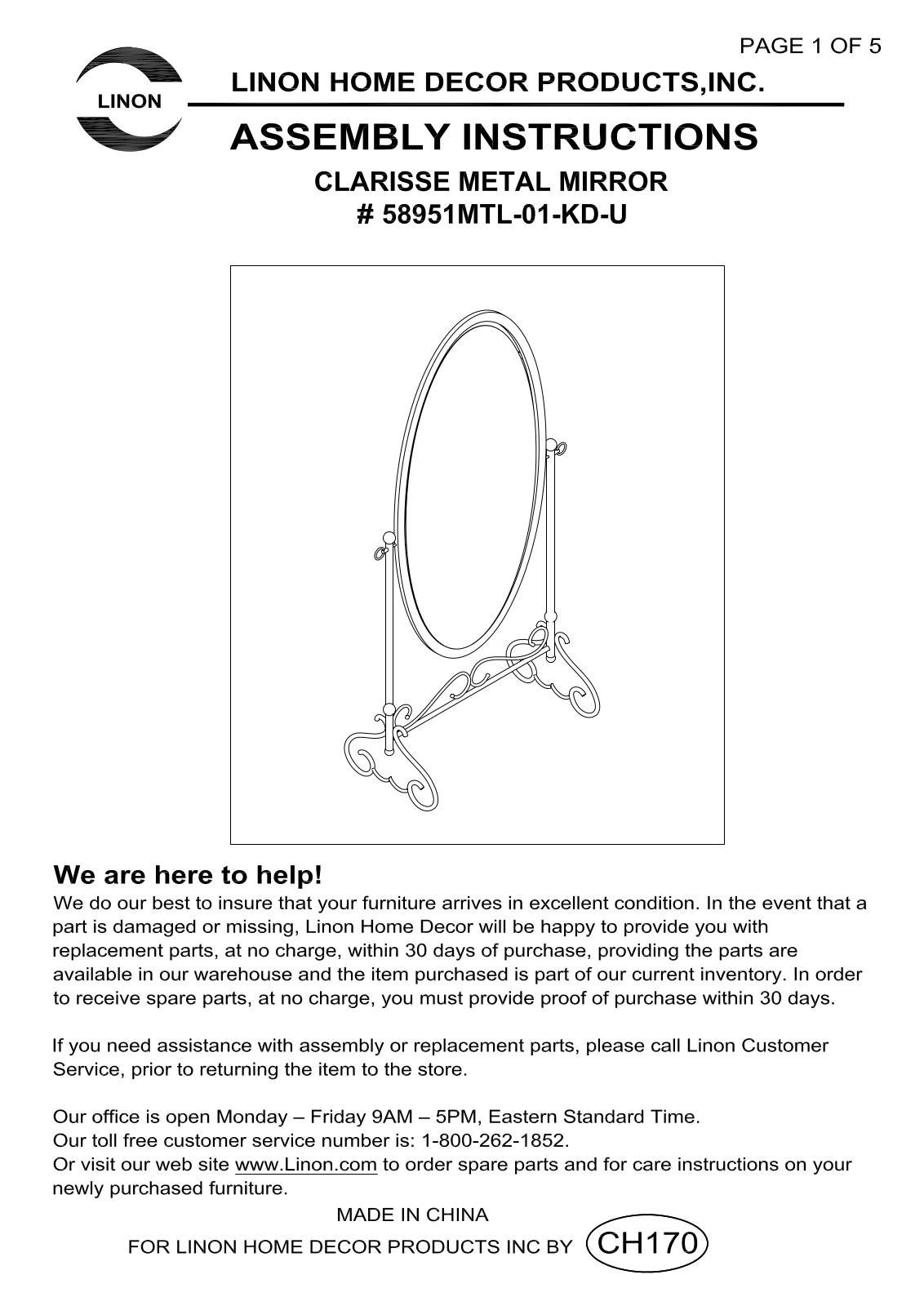 Linon 58951MTL01KDU Assembly Guide - ManualMachine.com