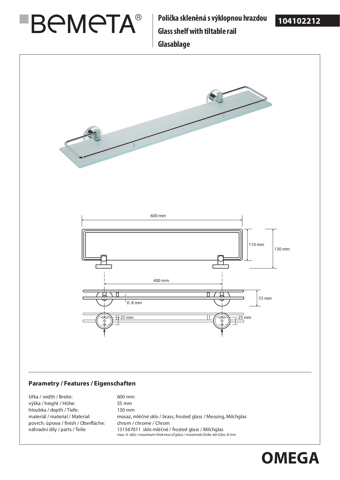 Bemeta Omega 104102212 User guide