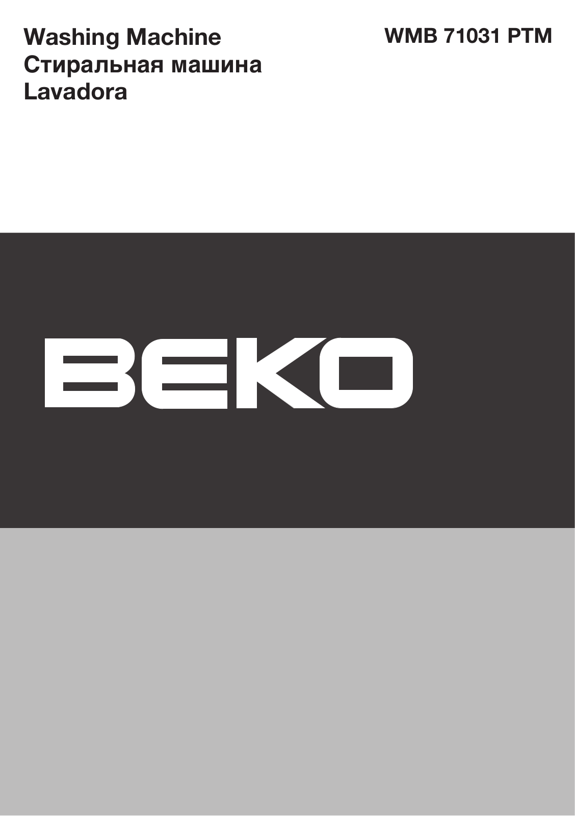 Beko WMB 71031 PTM User Manual