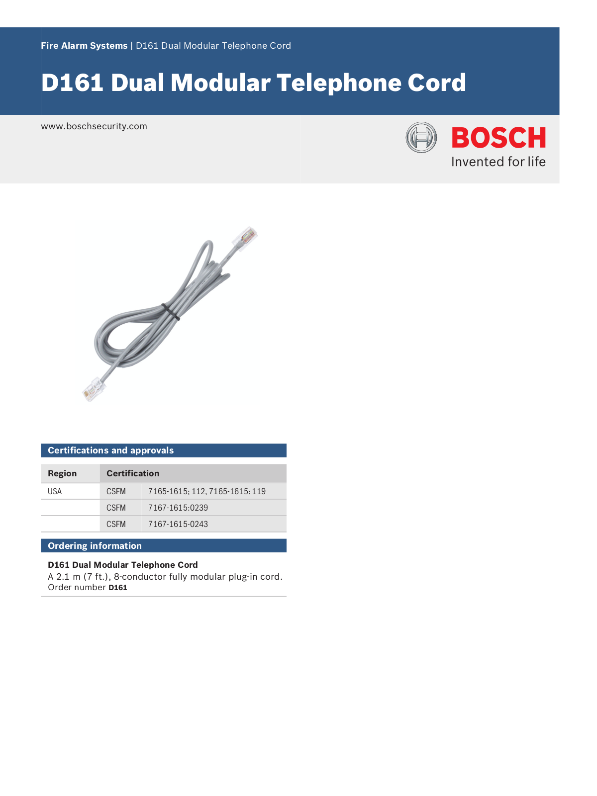 Bosch D7412GV4-B Specsheet