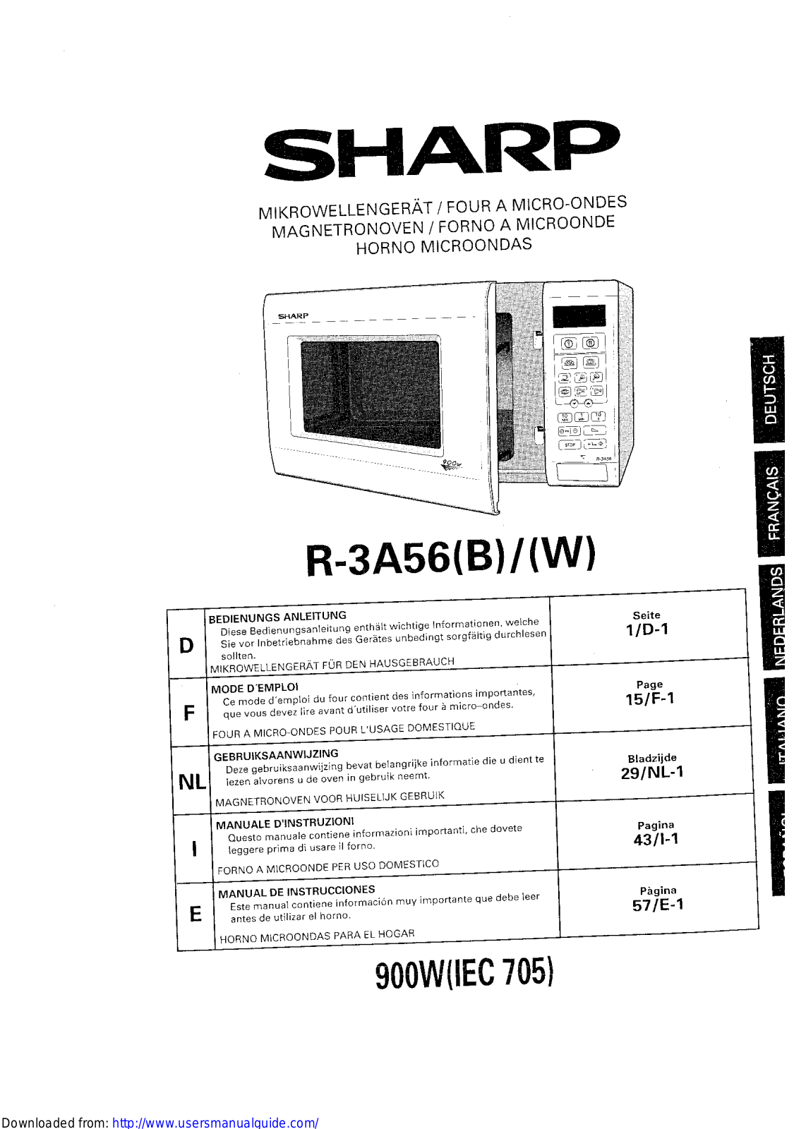 SHARP R-3A56 User Manual