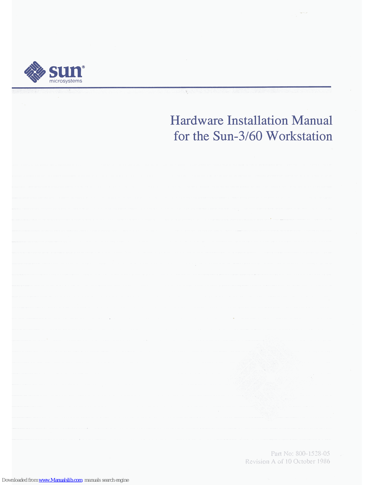 Sun Microsystems Sun-3/60 Hardware Installation Manual - ManualMachine.com