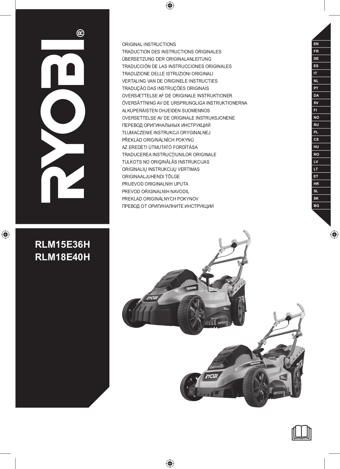 Ryobi RLM19E40H Instruction manual