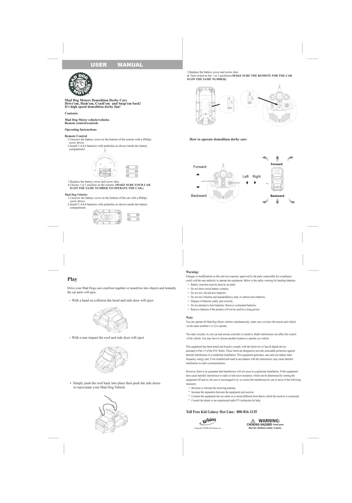 Kid Galaxy MDM27T Users Manual