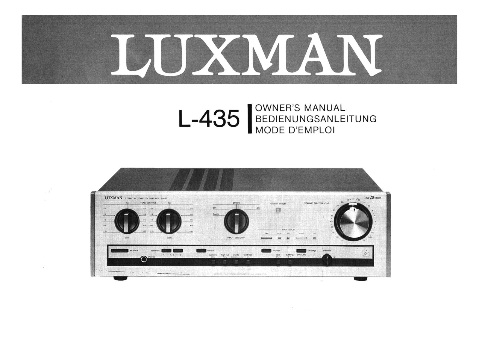 Luxman L-435 Owners Manual