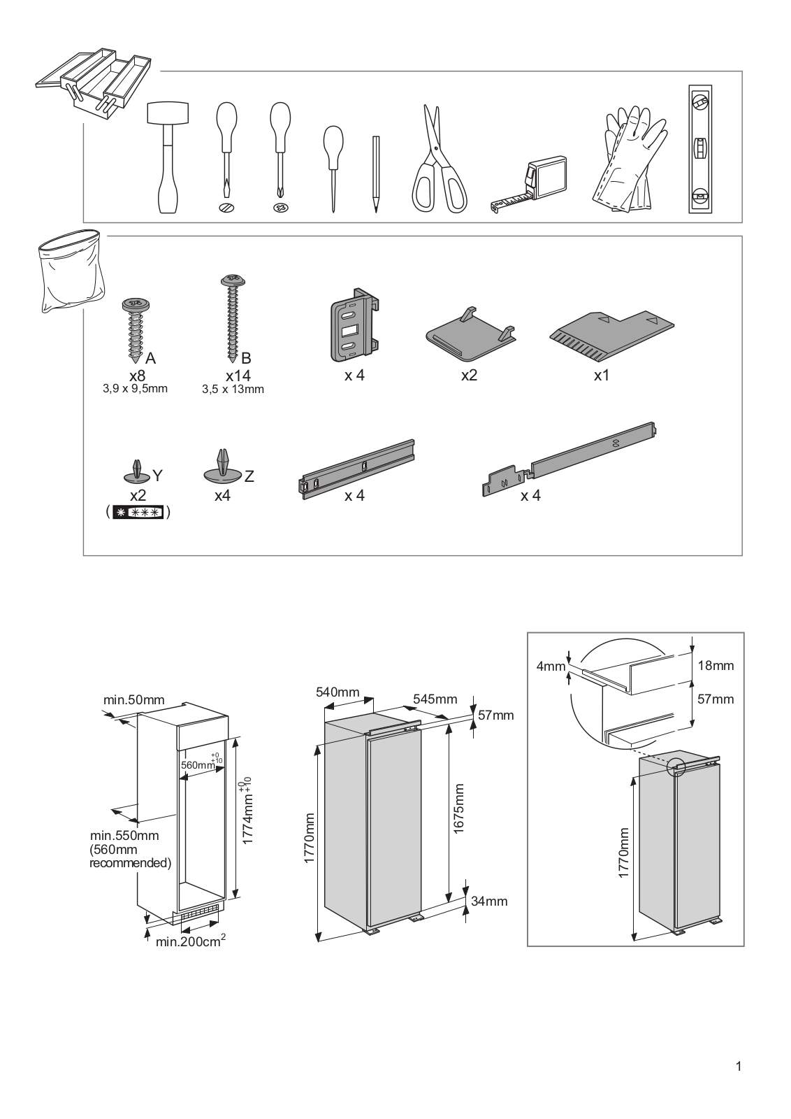 INDESIT INS 18411 A++ EX Installation Instructions