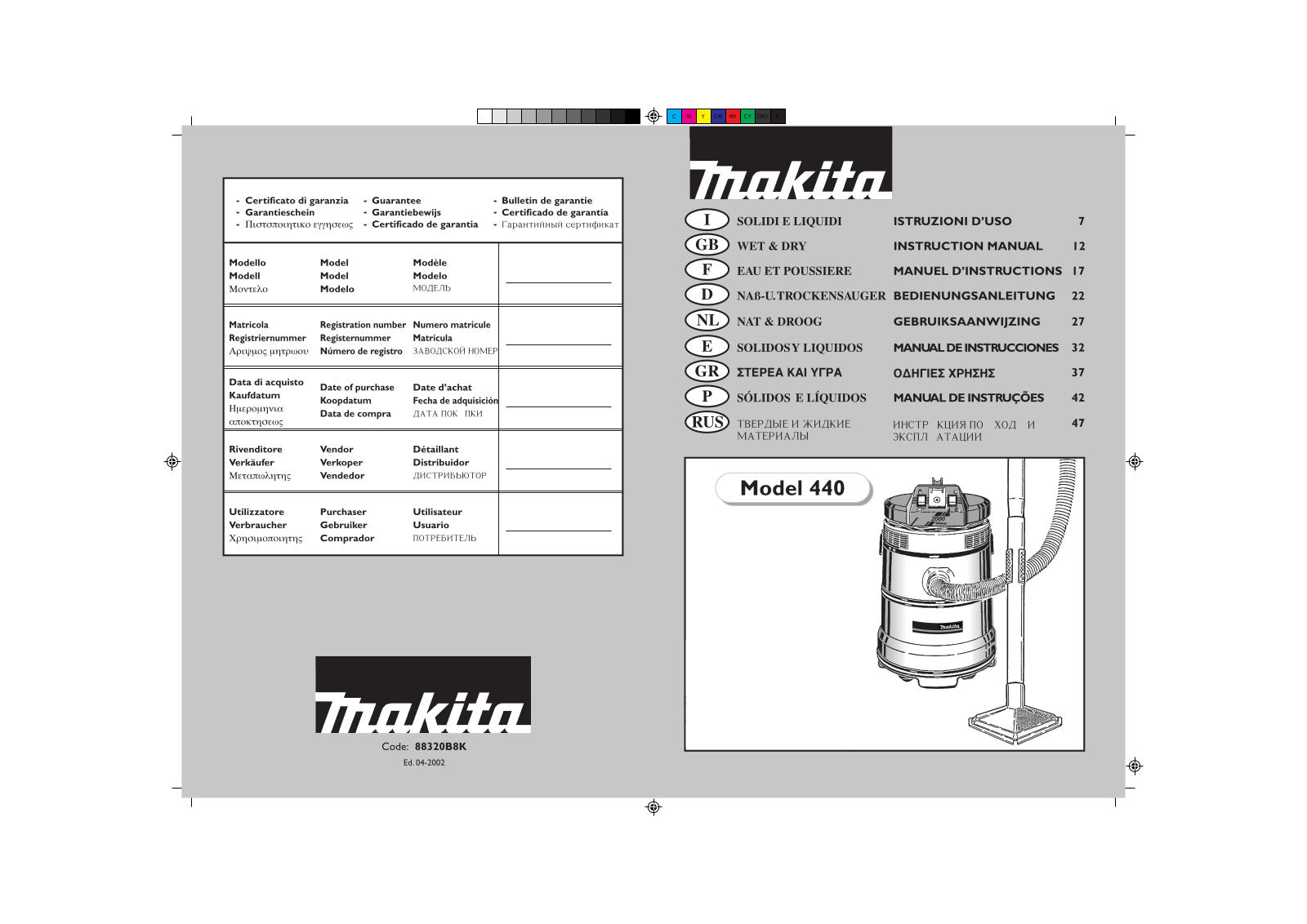 MAKITA 440 User Manual