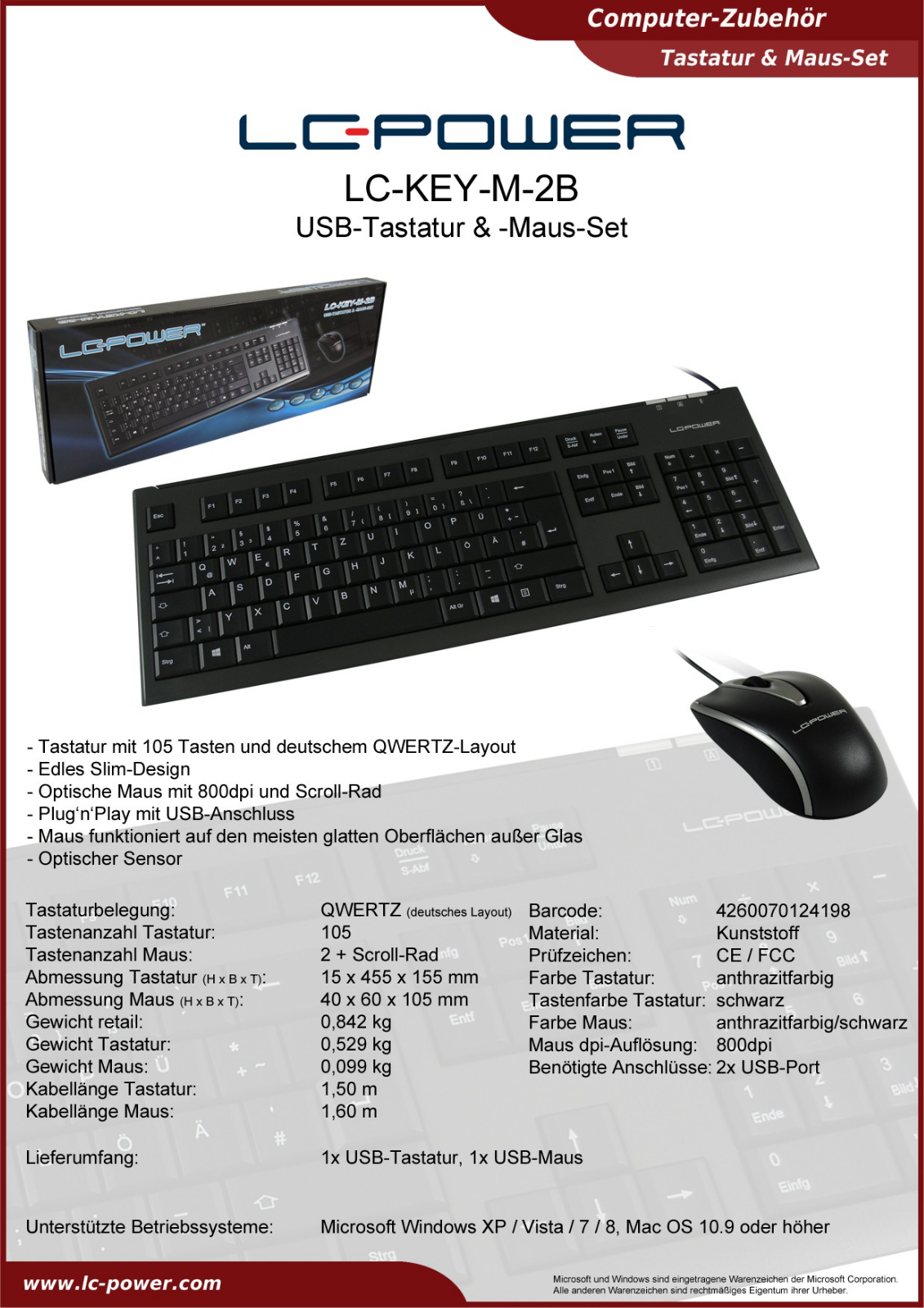 LC-Power LC-KEY-M-2B User Manual