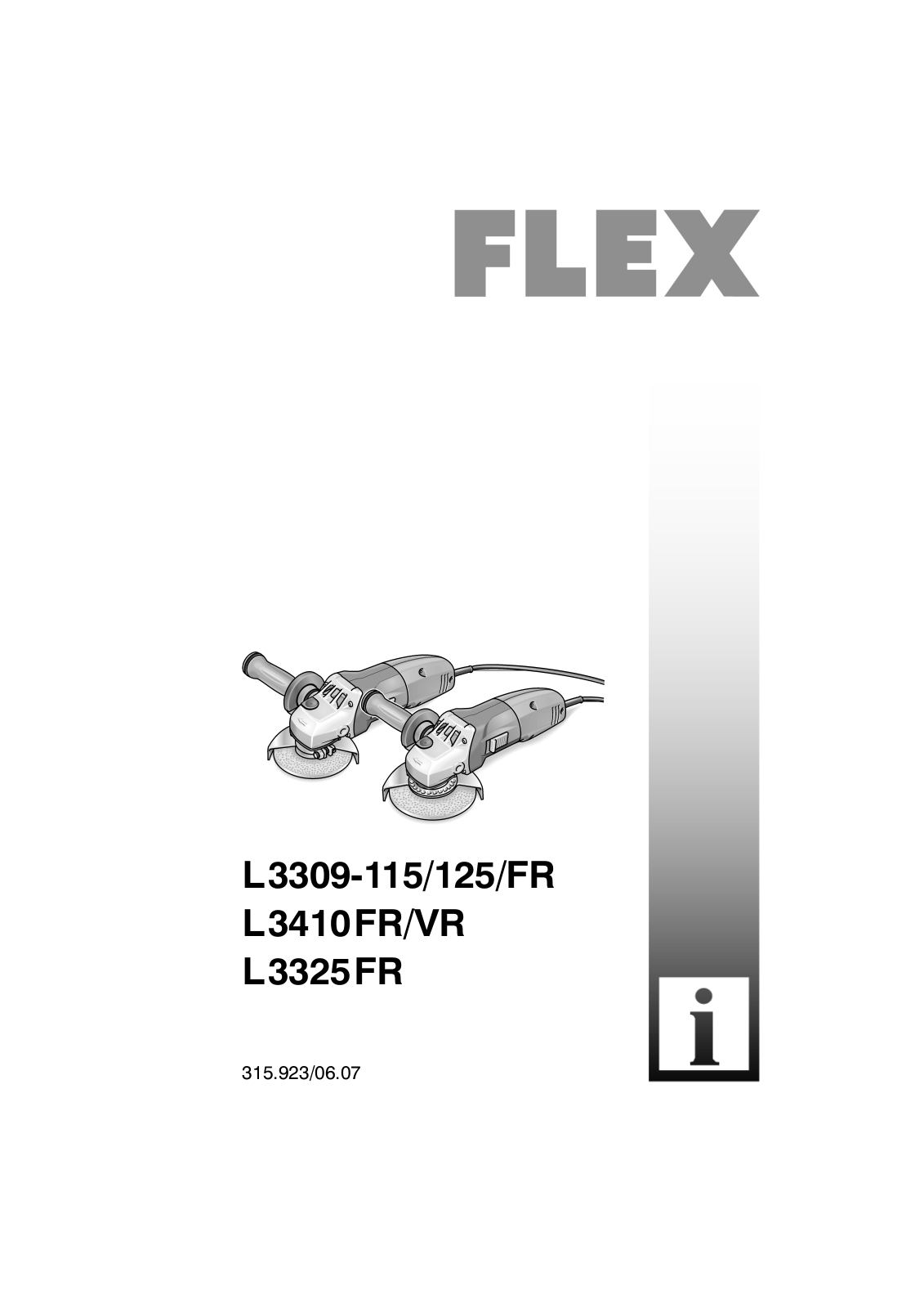 Flex L3309 Series, L3309-115, L3410 Series, L3410FR, L3410VR Operating Instructions Manual