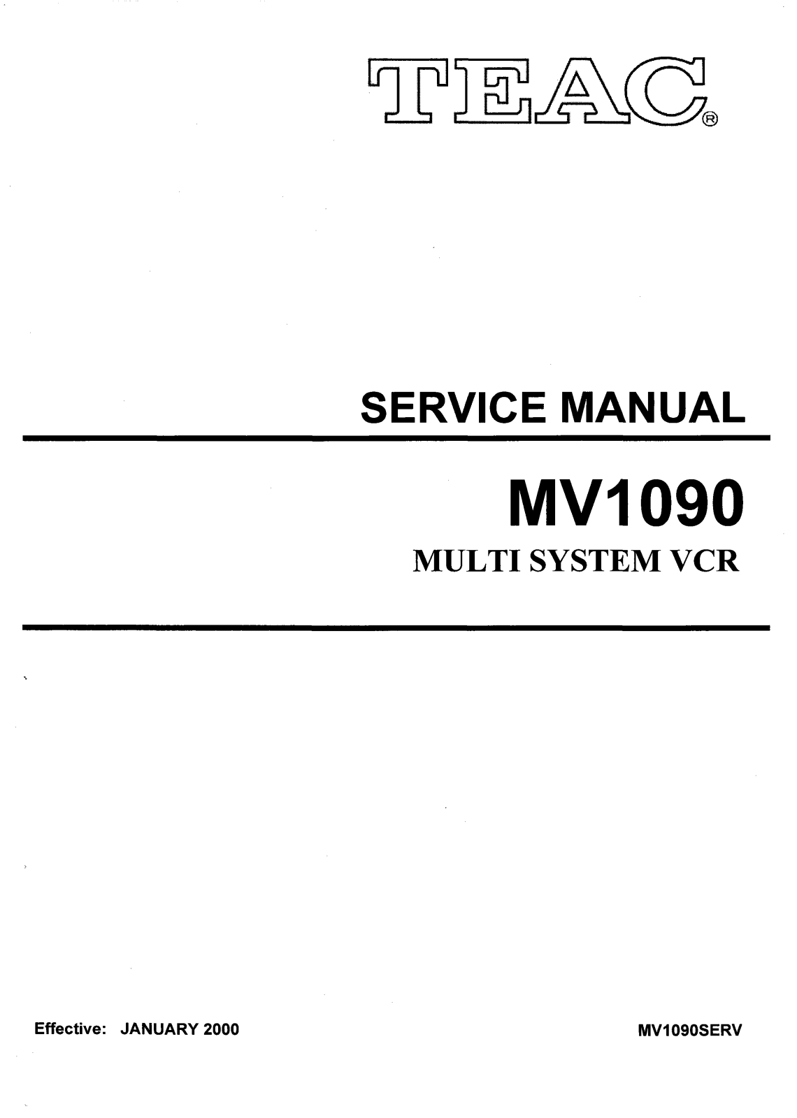 TEAC MV-1090 Service manual