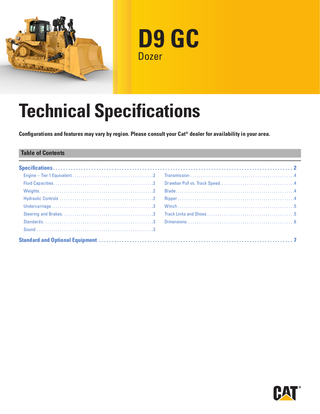 CATERPILLAR D9 GC Technical Specifications - ManualMachine.com