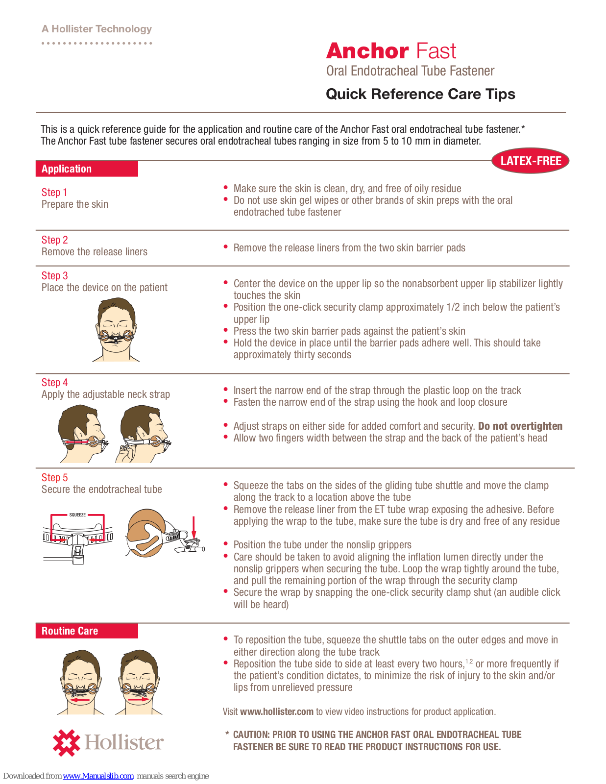 Hollister Anchor Fast Quick Reference Care Tips - ManualMachine.com