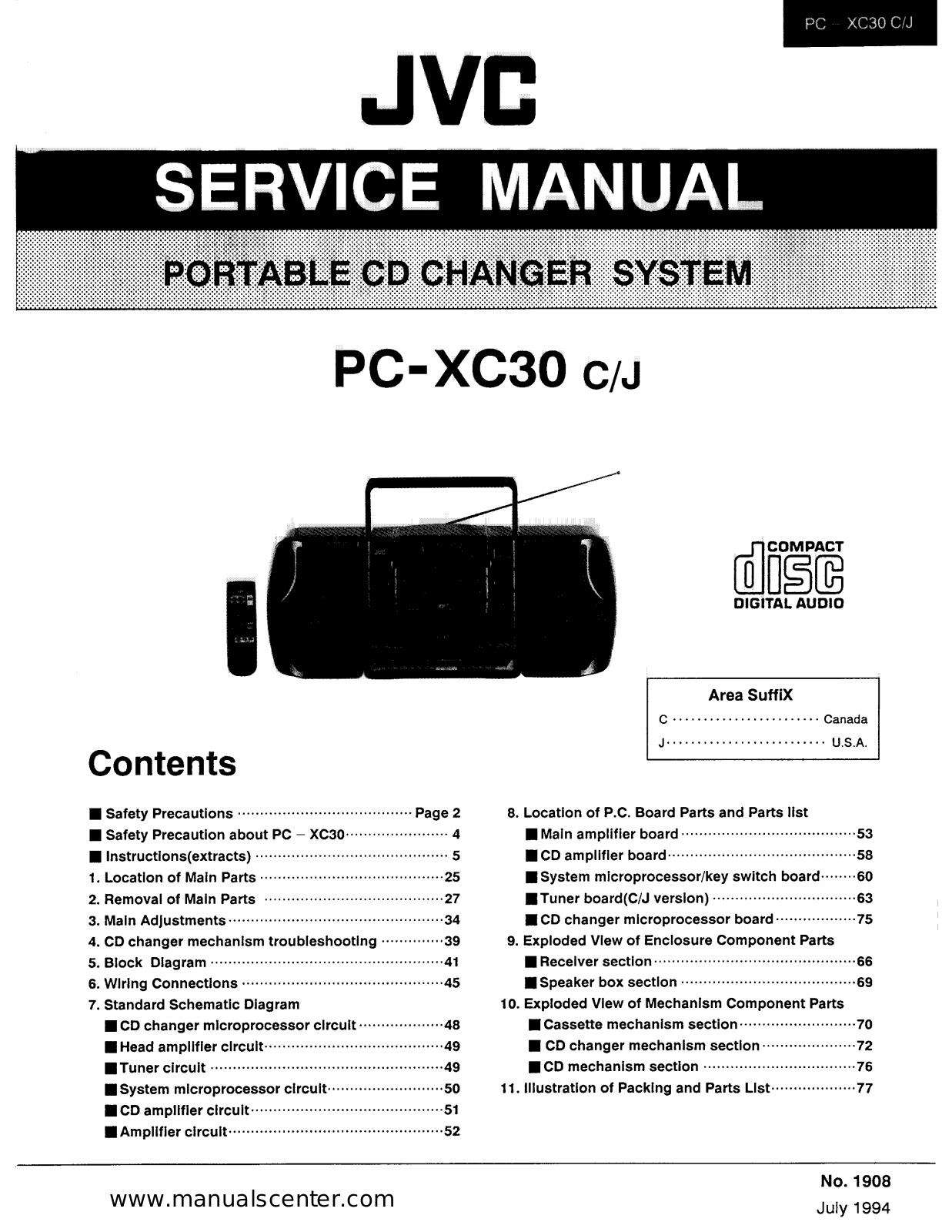JVC PCXC-30 Service manual