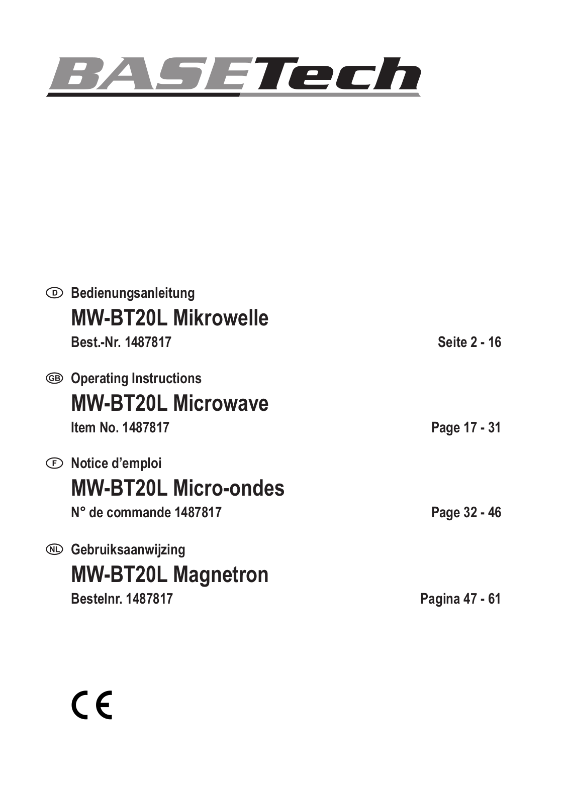 Basetech MW-BT20L User guide