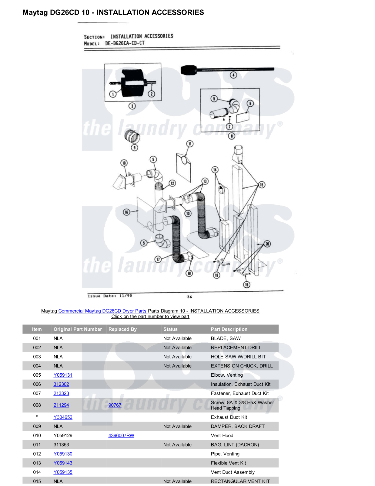 Maytag DG26CD Parts Diagram