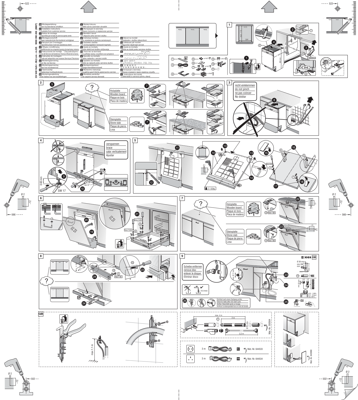 NEFF S52M69X1GB/01 Installation Instruction