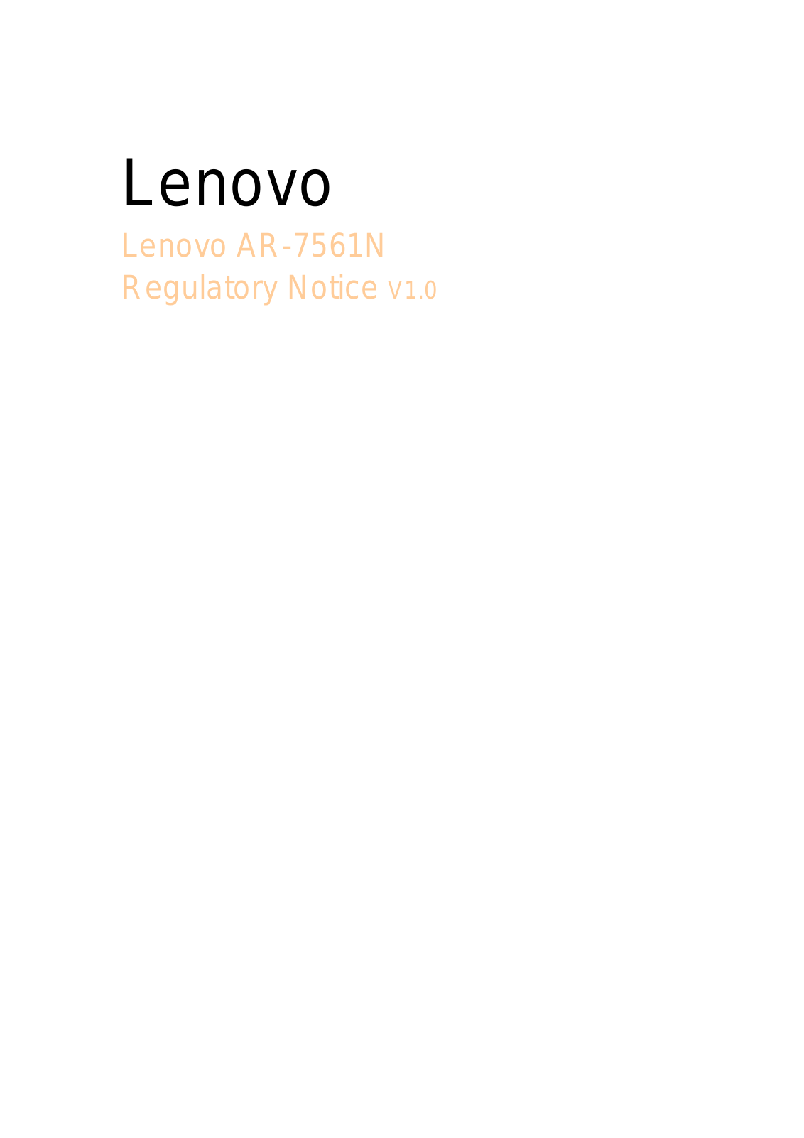 Lenovo AR7561N Users Manual