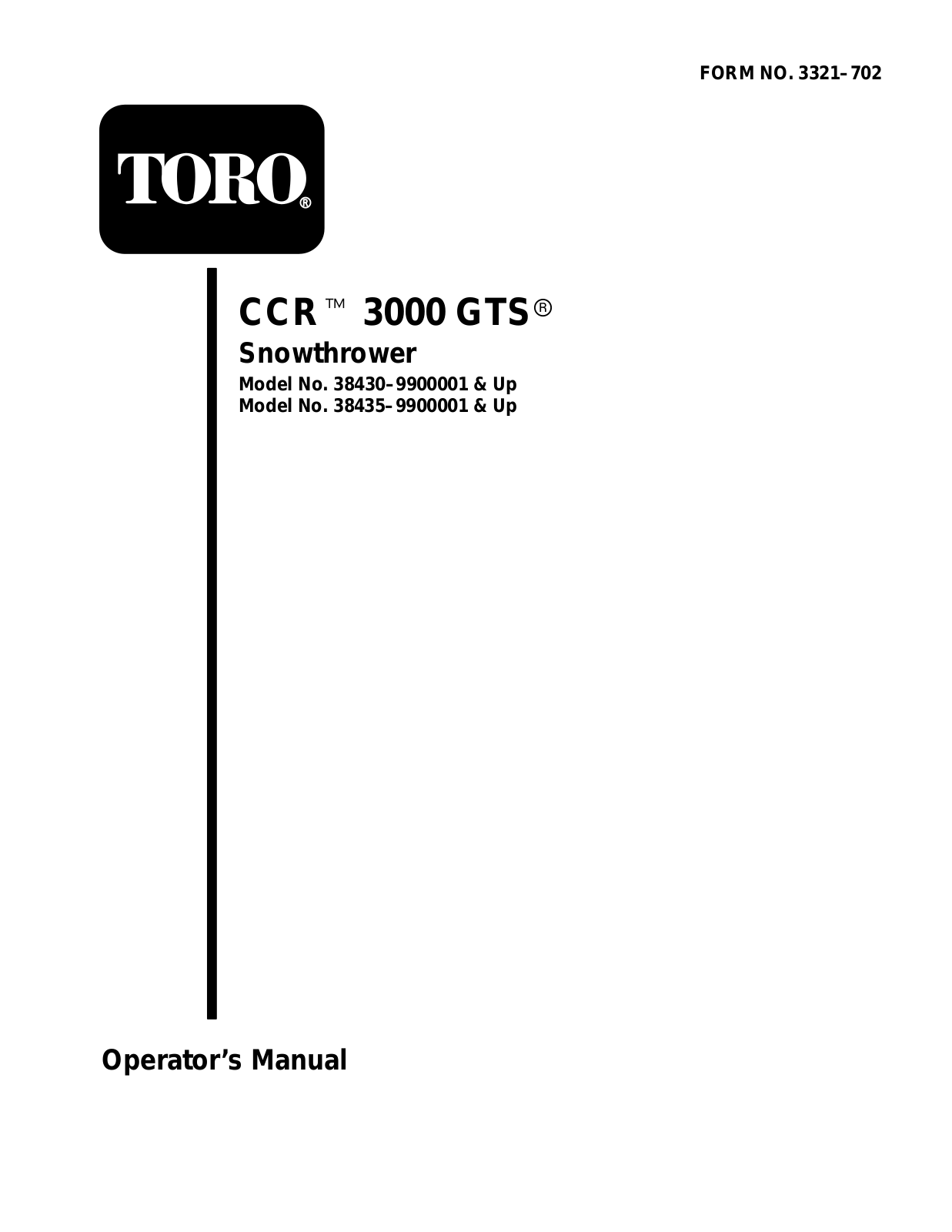 Toro 38430, 38435 Operator's Manual