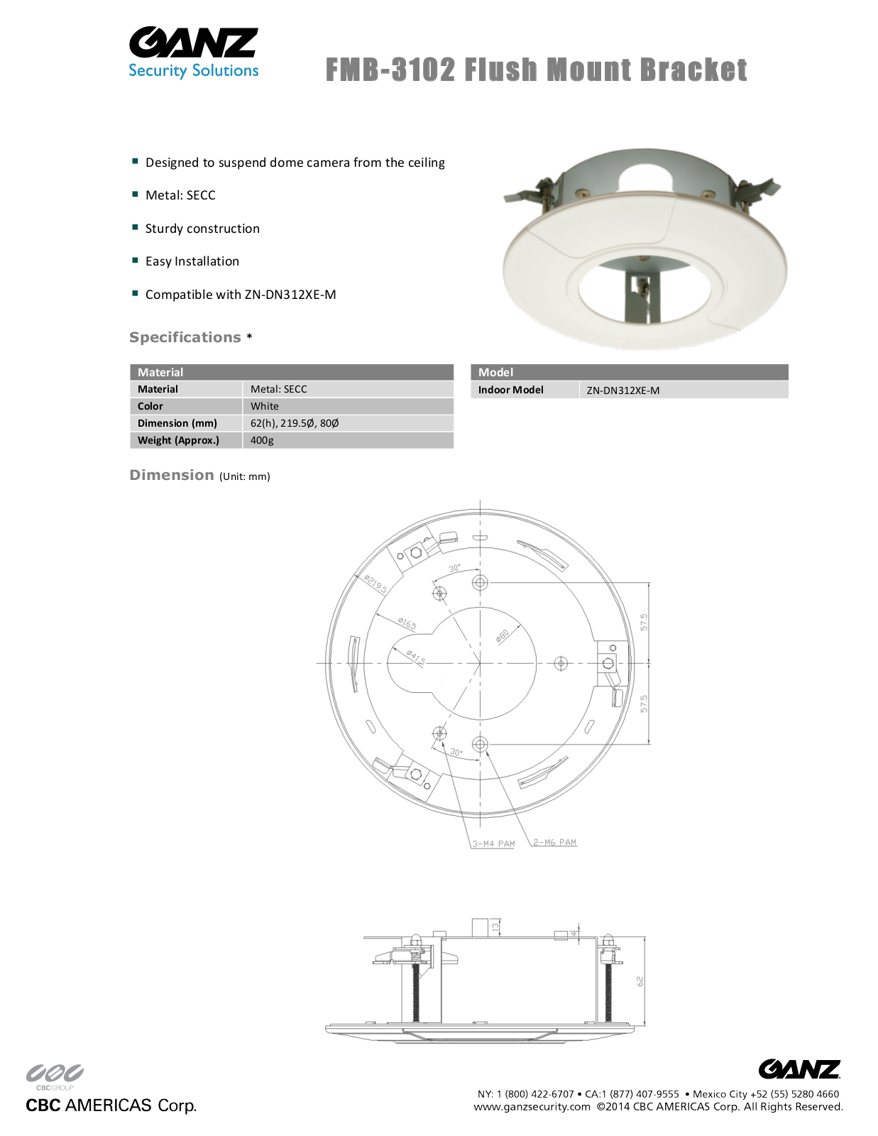 Ganz FMB-3102 Specsheet