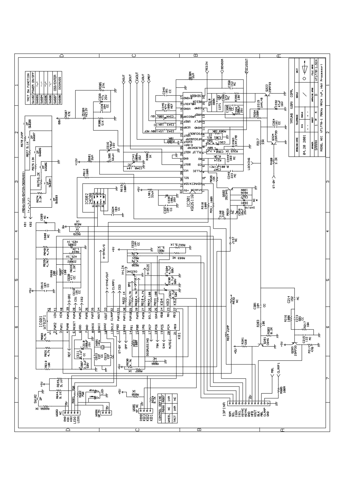 Tatung VT1770l Schematic