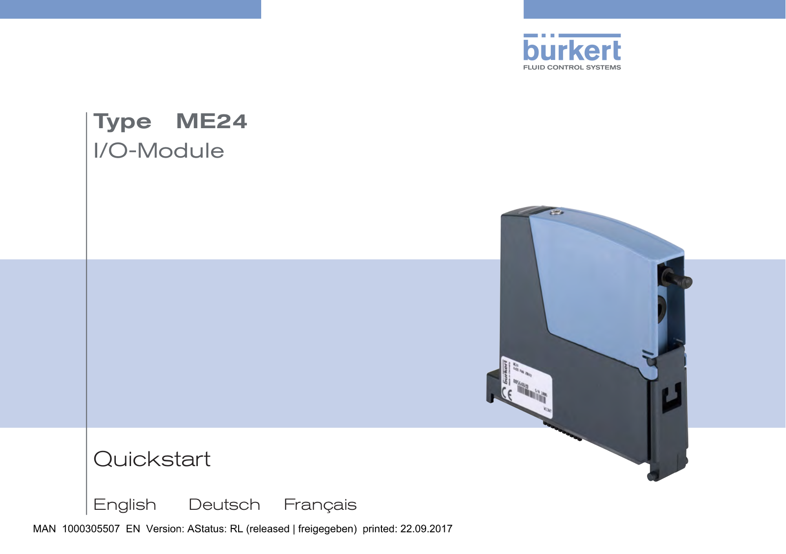 Burkert ME24 Quick Start Manual