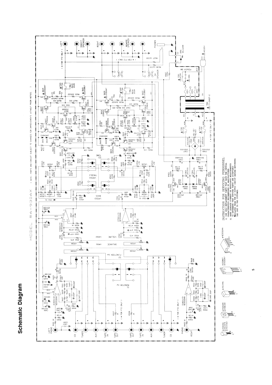 Rotel RA-930-AX Schematic