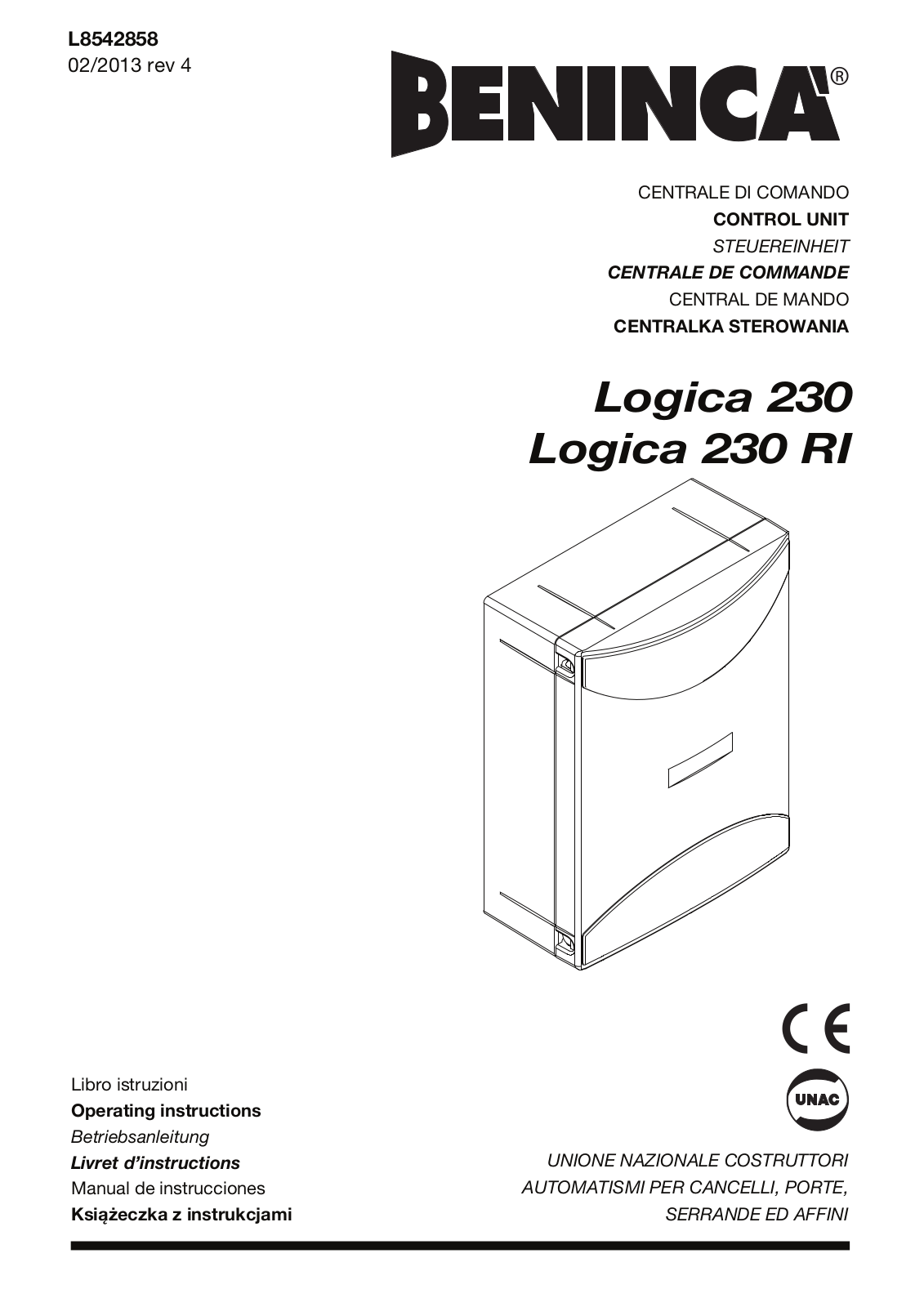 Beninca Logica230 User Manual