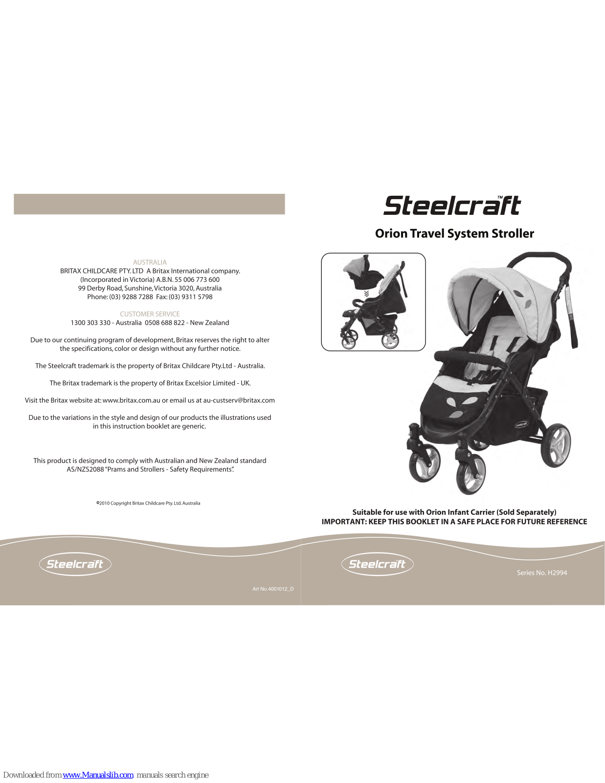 Steelcraft Orion H2994 series User Manual