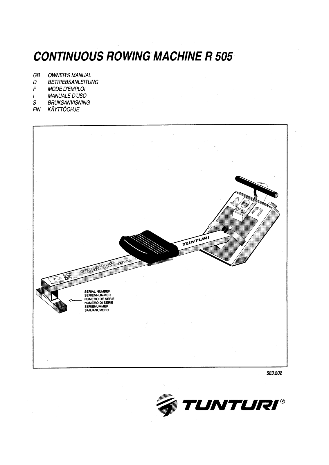 Tunturi R 505 User Manual