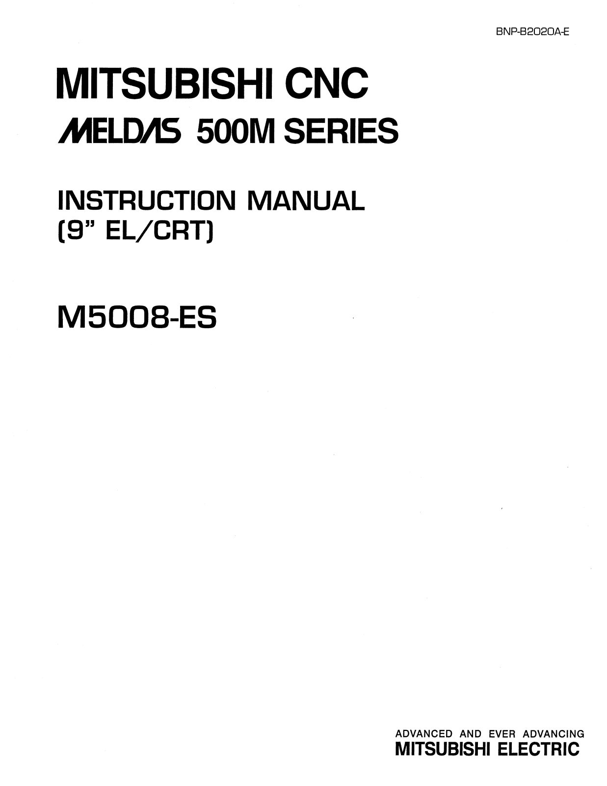 mitsubishi 500M Instruction Manual