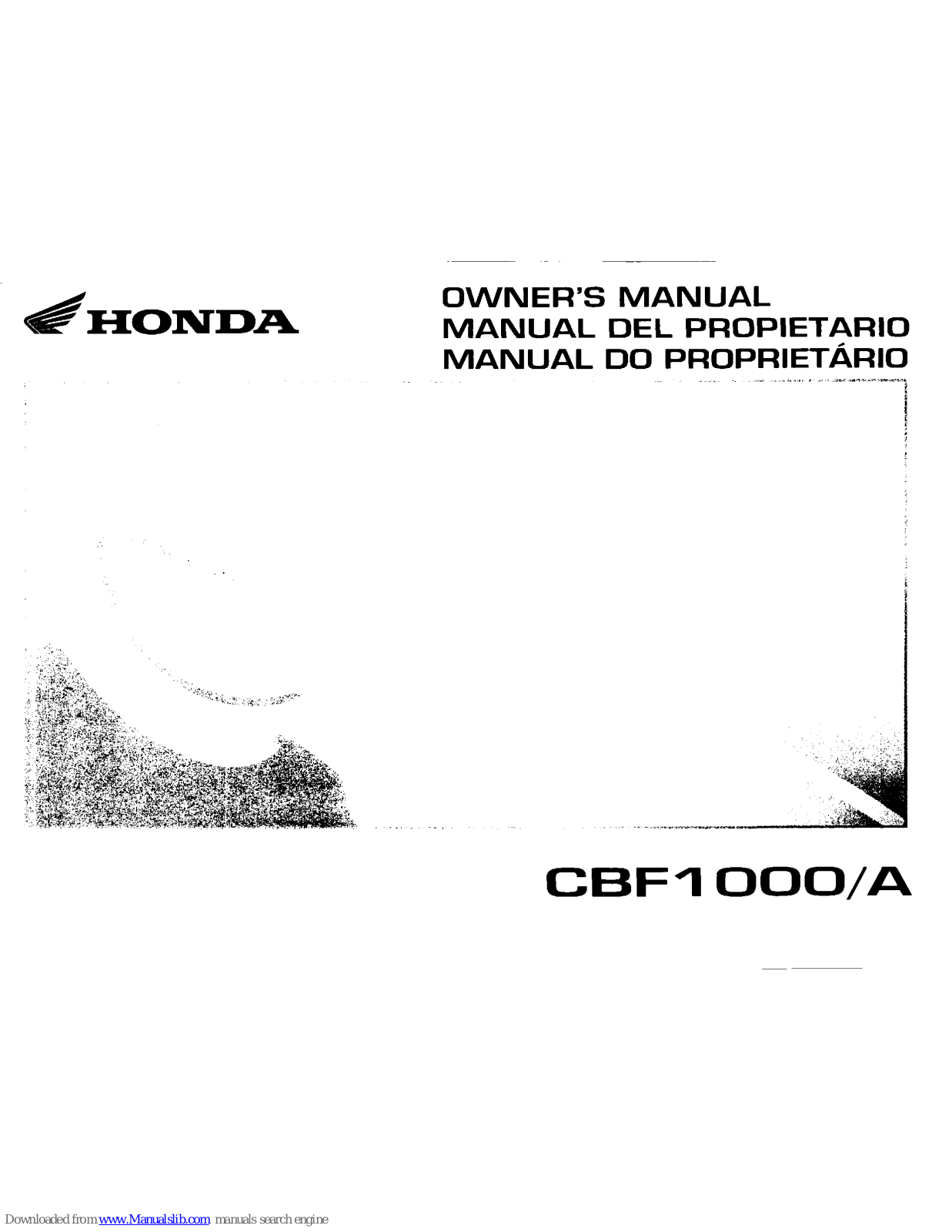 Honda CBF 10000, CBF 10000A Owner's Manual