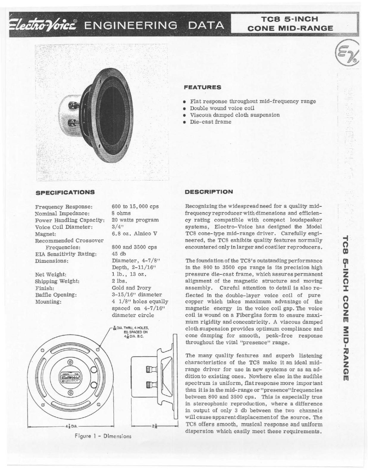 Electro-voice TC8 DATASHEET