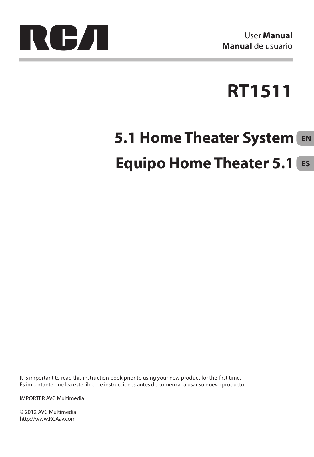 RCA RT1511 Owner's Manual